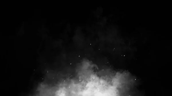 Abstract smoke steam moves on a black background . The concept of aromatherapy. Fog overlays texture. Stock illustration.