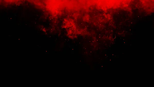 Résumé Vapeur Fumée Rouge Déplace Sur Fond Noir Concept Aromathérapie — Photo