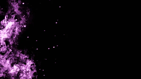 孤立した背景に紫の火 装飾や背景にカバーのための完璧な爆発効果 概念燃焼炎と光のテクスチャオーバーレイ — ストック写真