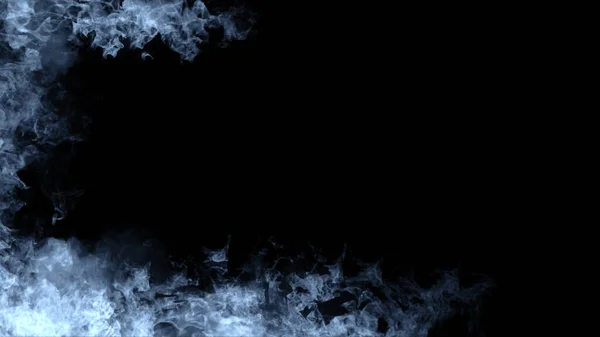 隔離された背景の青い火 装飾や背景にカバーのための完璧な爆発効果 概念燃焼炎と光のテクスチャオーバーレイ — ストック写真
