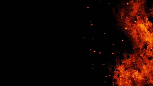 Огонь Изолированном Фоне Эффект Взрыва Украшения Покрытия Заднем Плане Концепция — стоковое фото