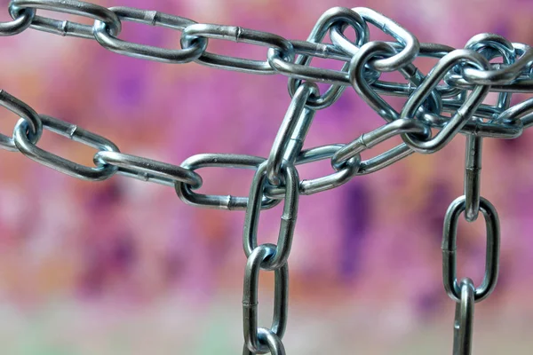 iron chain with link on a colorful background