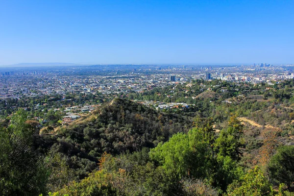 Los Angeles Belvárosa Hegyekből — Stock Fotó