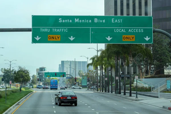 Los Angeles City Roads Santa Monica Blvd Usa — Stock Photo, Image