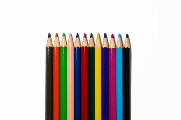 Pcs Χρωματιστά Στυλό Χρωματισμό Στέκεται Δίπλα Δίπλα — Φωτογραφία Αρχείου