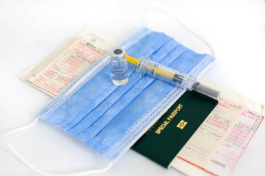 Antalya, Turkey - 18 Ocak 2021. Aşı ve pasaport için pasaport başvurusu