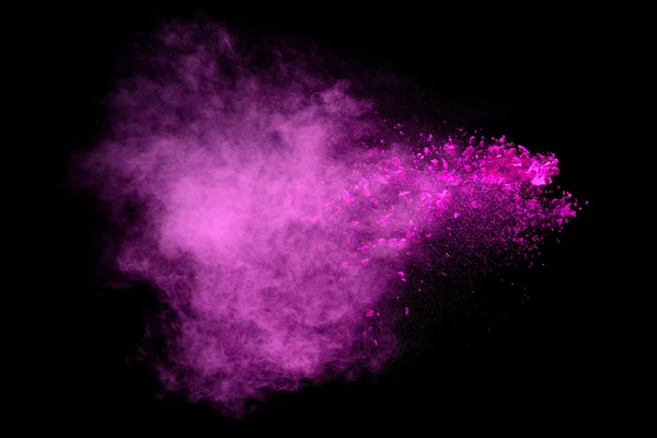 Colorful Explosion. Dust Particle Isolated on Black Background — Stock Photo, Image