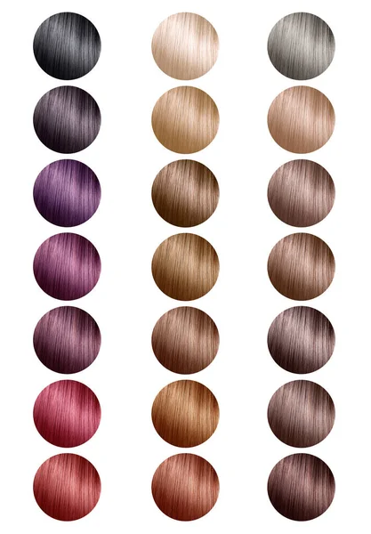 Kleurkaart Voor Haarverf Haarkleurenpalet Met Een Breed Scala Aan Stalen — Stockfoto