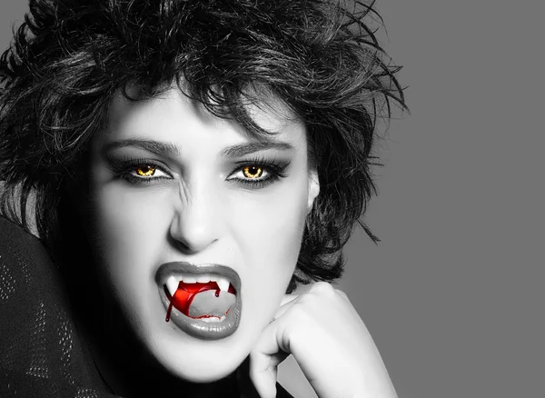 Vampire. Beauty Gothic Girl — Stock Photo, Image