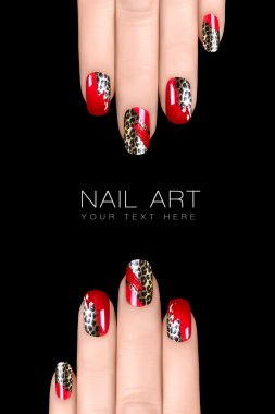 Leopard Nail Art. Nail Polish Stickers with Animal Print
