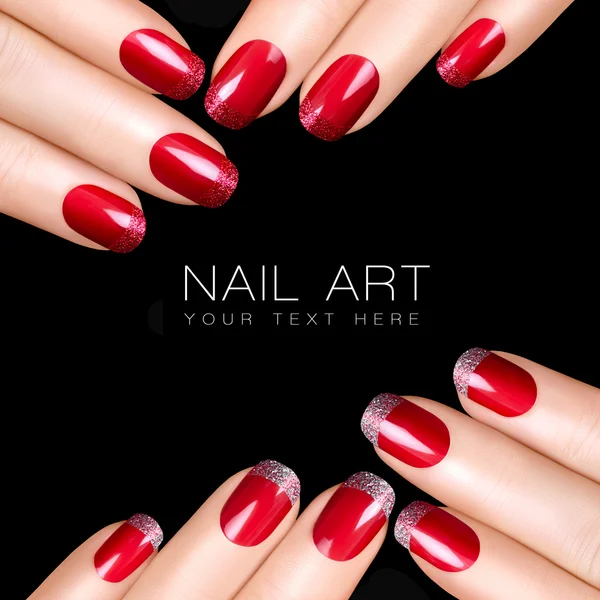 Nail Art. Vernis à ongles de luxe. autocollants ongles — Photo