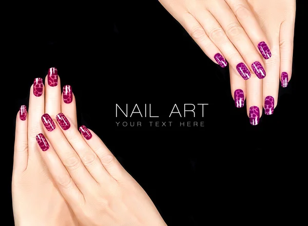 renkli tırnak sanat. tırnak vernik crackle. dövme