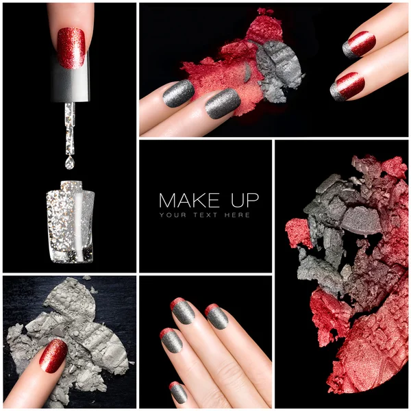 Makeup and Nail Art Trend. Ensemble de manucure — Photo