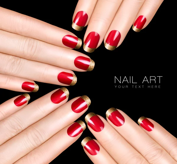 Nail art trend. lyx nagellack. Nail stickers — Stockfoto