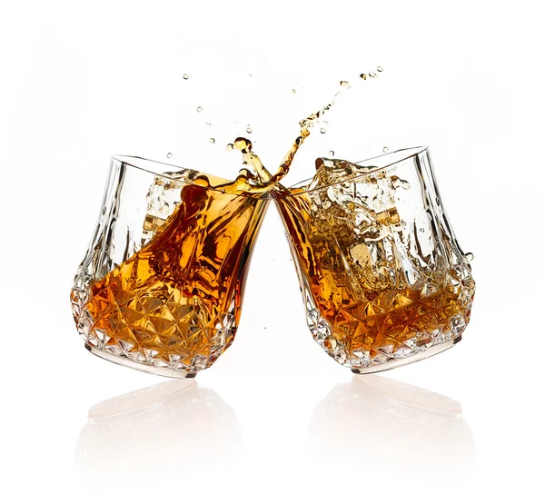 Jubel. ein Toast mit Whiskey. — Stockfoto