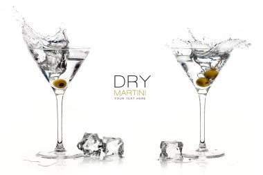 SEK Martini kokteyl. Su sıçramalarına. Tasarım şablonu