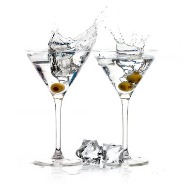 Kadeh SEK Martini ile. Kokteyl. Splash