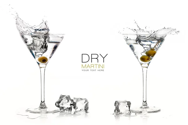 Dry Martini Cocktails. Splashes. Design Template — Stock Photo, Image