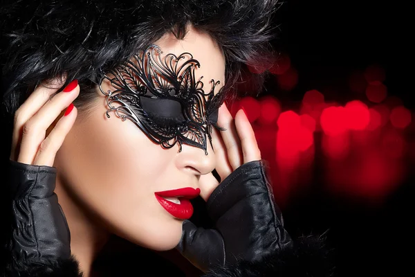 Kreatywnych Masquerade artystyczny makijaż. Portret mody — Zdjęcie stockowe