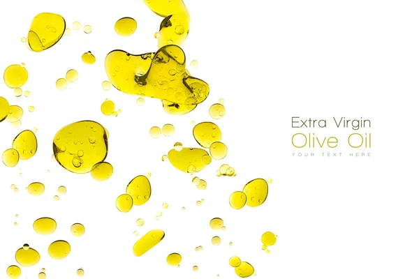 Gocce di Olio di Oliva Isolate su Bianco — Foto Stock