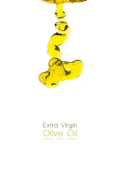 Olive Oil Dropping Terisolasi di White. Desain Templat — Stok Foto