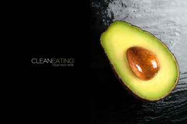 Top View of a Half Ripe Avocado. Clean Eating Concept clipart