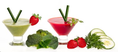 Smoothies meyve ve siste ile. Sağlıklı beslenme ve diyet Con