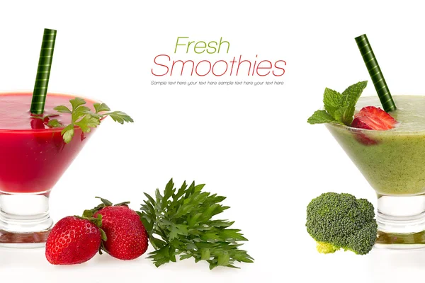 Smoothies aux fruits et légumes sains. Manger sainement et régime alimentaire C — Photo