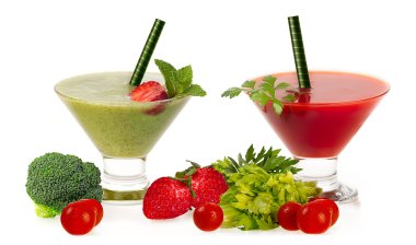 Meyve ve Wh izole siste ile sağlıklı taze Smoothies