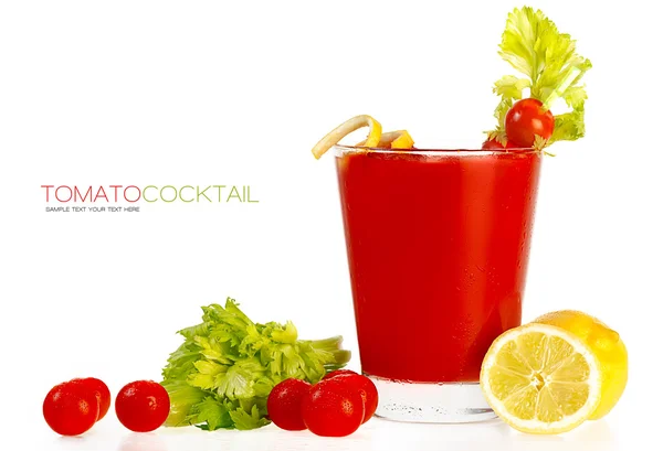 Köstliche frische Tomaten-Cocktail. Vorlagendesign — Stockfoto