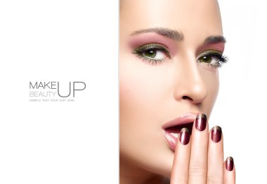 Güzellik ve makyaj kavramı. Sonbahar Kış moda makyaj