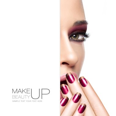 Beauty and Makeup concept. Fashion Make-up and Nails