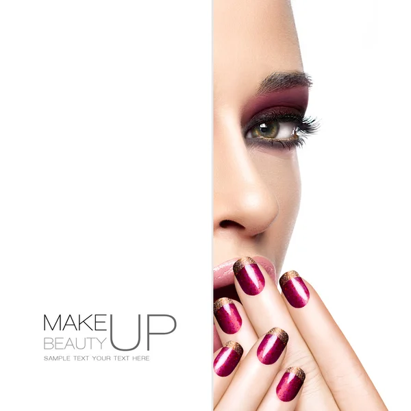 Beauty und Make-up Konzept. Mode Make-up und Nägel — Stockfoto