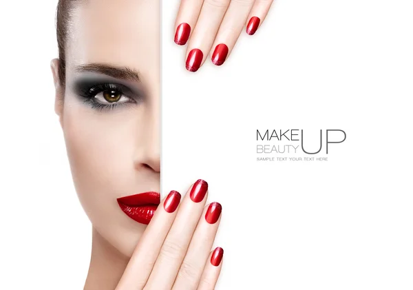 Makijaż piękno i koncepcja paznokci — Zdjęcie stockowe