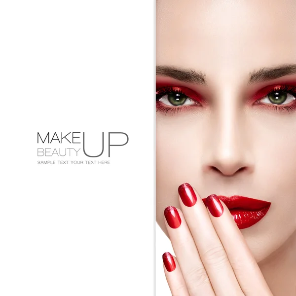 Schoonheid en make-up concept. Fashion Make-up en nagels — Stockfoto