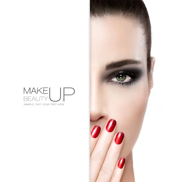 Beauty Nail Art und Make-up-Konzept — Stockfoto