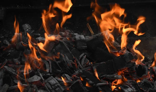 Yanan Odun Ateşi Kor — Stok fotoğraf