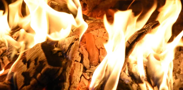 Feuer Mit Gelben Und Orangen Flammen — Stockfoto