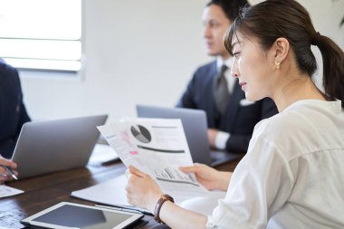 Görüş materyalleri Japon kadın iş kadını