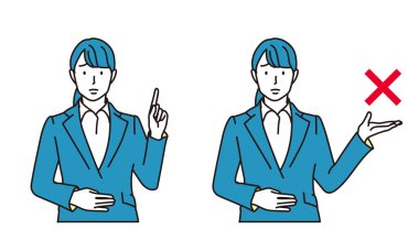 İş kadını NG işareti veriyor.