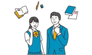 Male and female students doing guts pose
