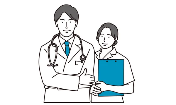 Ärztin Und Krankenschwester — Stockvektor