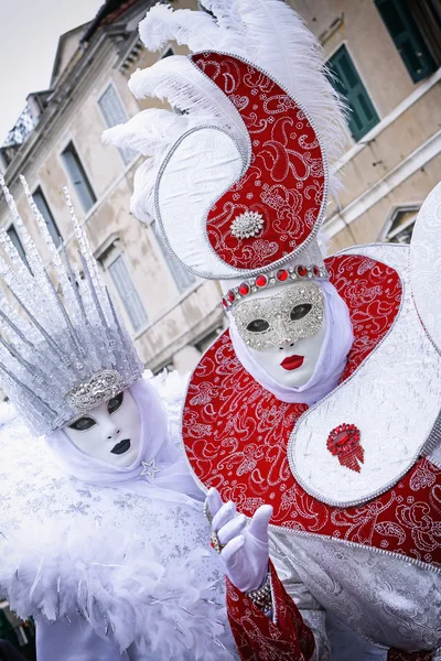 Máscara de carnaval em Veneza - Traje veneziano — Fotografia de Stock