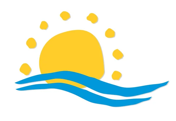 Logo sun and sea. — Stock Vector