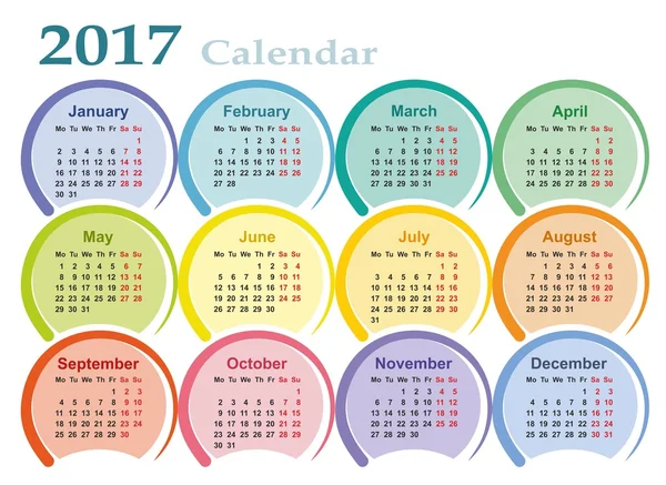 2017 年カレンダー. — ストックベクタ