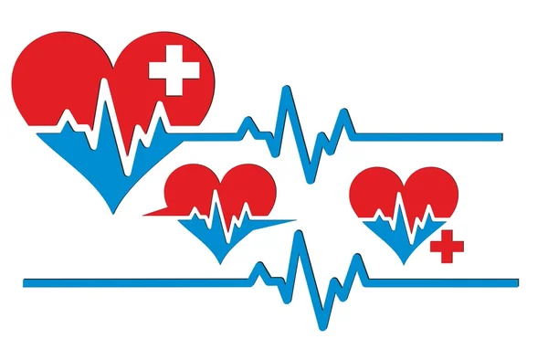 Coração com cardiograma . — Vetor de Stock