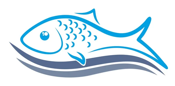 Logo of fish with wave. — Stock Vector
