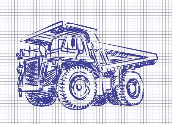 Sketch of dump truck. — Stock Photo, Image