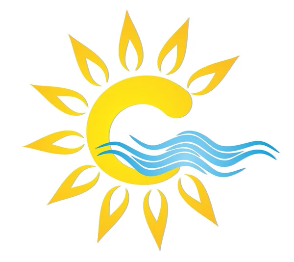 Logo sol y mar . — Vector de stock