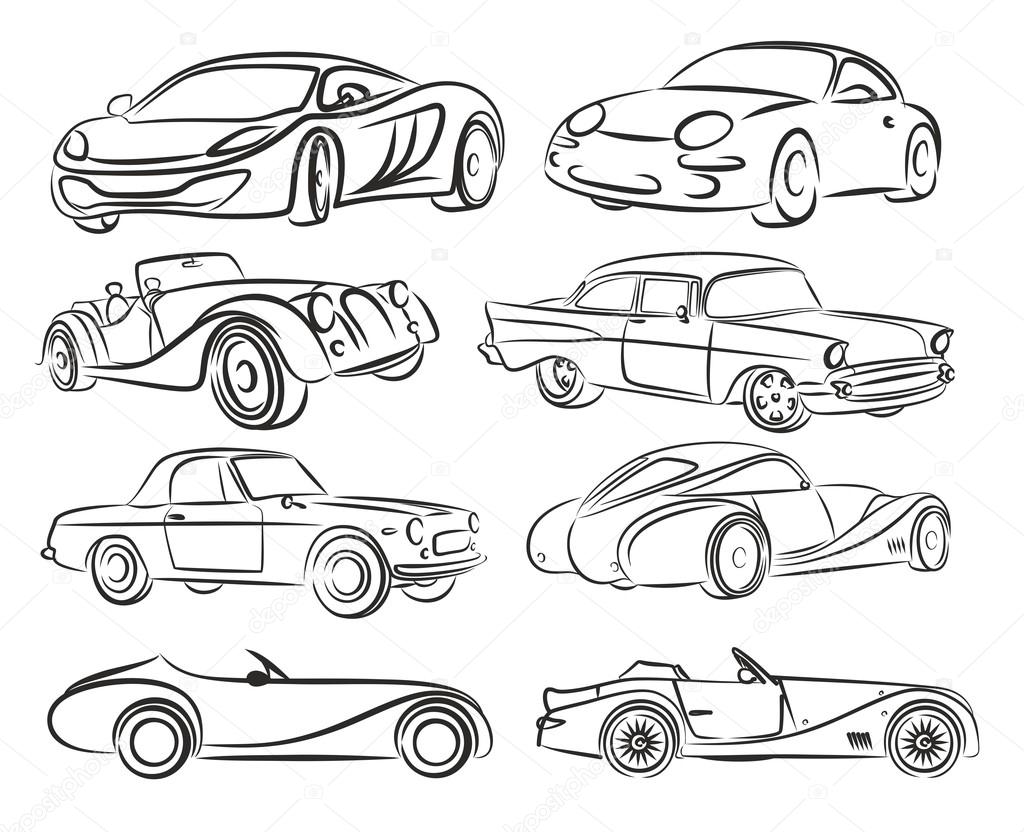 Set of logos of motor transport.